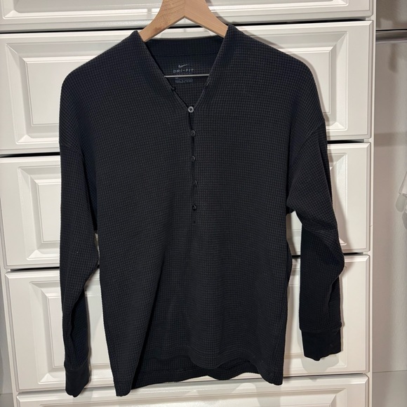 Nike Black Thermal Henley Shirt, XS - Picture 1 of 6